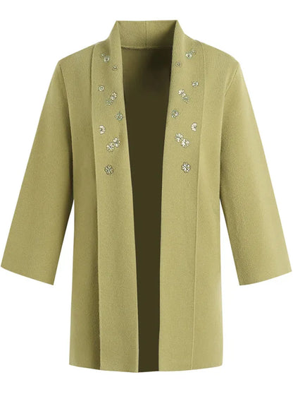Red V Neck Embroidered Cotton Knit Cardigans Spring