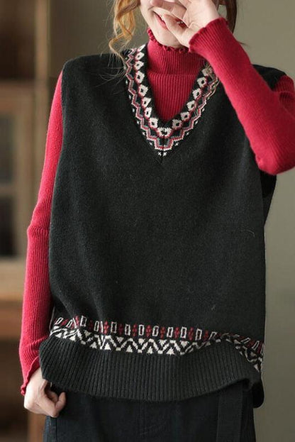 Winter Knitted Vest Sleeveless Sweater