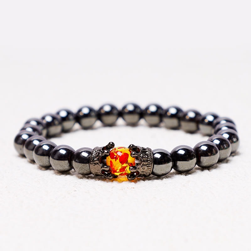 Buddha Stones Natural Stone King&queen Crown Healing Energy Beads Couple Bracelet