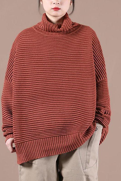 Winter Striped Turtleneck Knitted Sweater