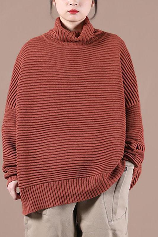 Winter Striped Turtleneck Knitted Sweater