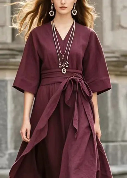 Mulberry Tie Waist Exra Large Hem Cotton Robe Dresses Summer