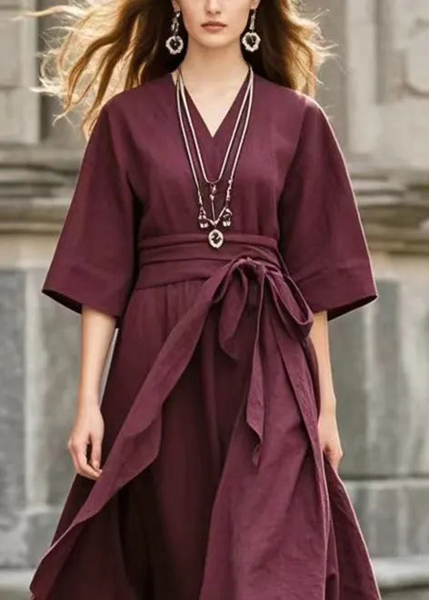 Mulberry Tie Waist Exra Large Hem Cotton Robe Dresses Summer