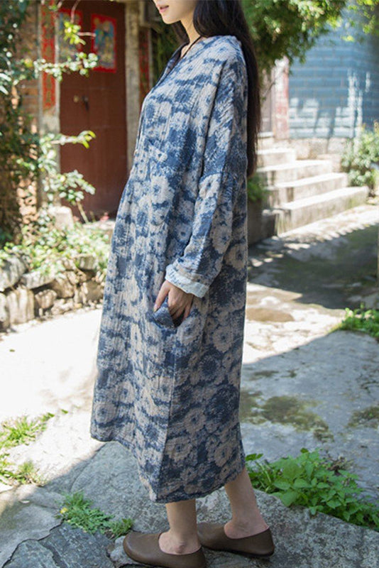 -cotton Linen Loose Fitting Dress
