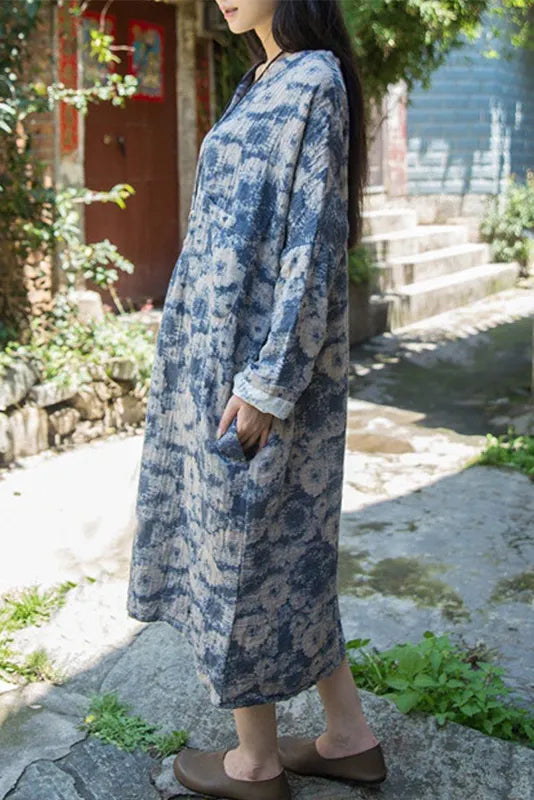 -cotton Linen Loose Fitting Dress