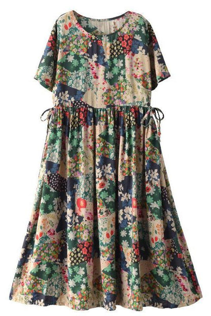 Limited Stock- Prints Short Sleeve Summer Loose Dress