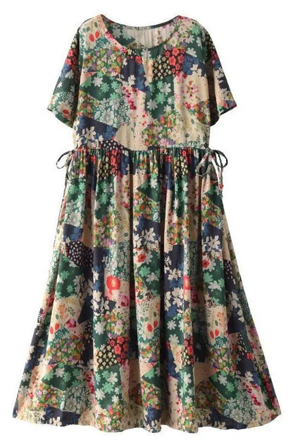 Limited Stock- Prints Short Sleeve Summer Loose Dress