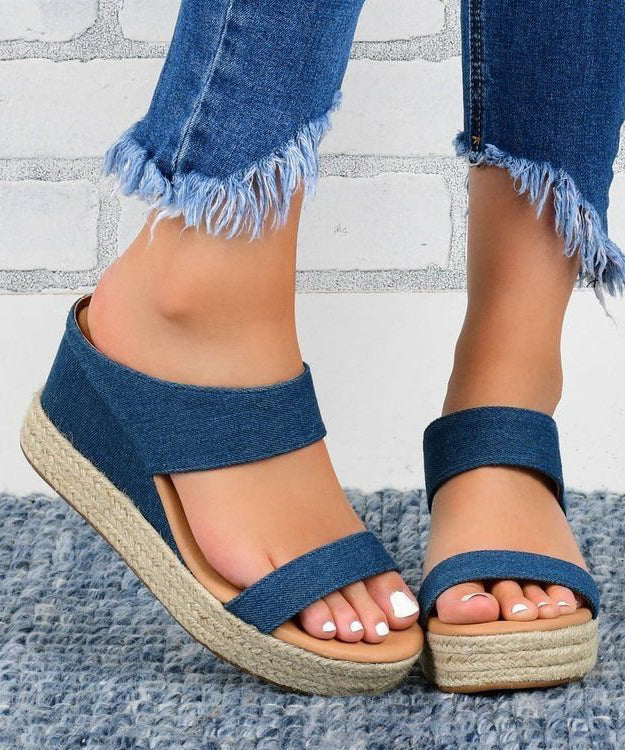 White Wedge Faux Leather Boutique Slide Sandals Peep Toe