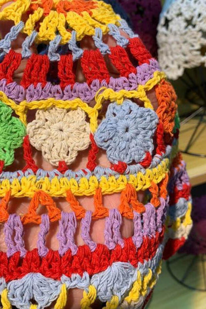 Multicolor Knitted Hollow Out Hat
