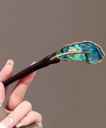 Simple Black Ebony Bulbus Fritillariae Banana Fan Hairpin