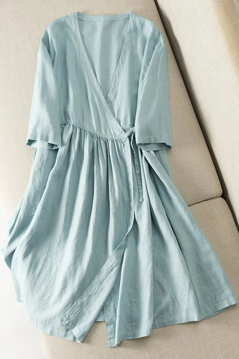 Loose Drawing Linen Summer Dresses Outfits