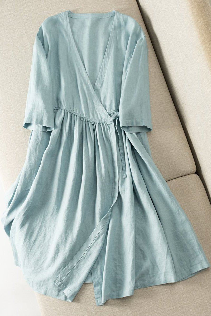 Loose Drawing Linen Summer Dresses Outfits