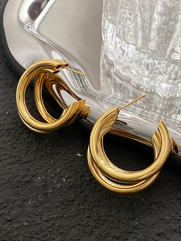 Geometric Hollow Hood Color Earrings Accessories