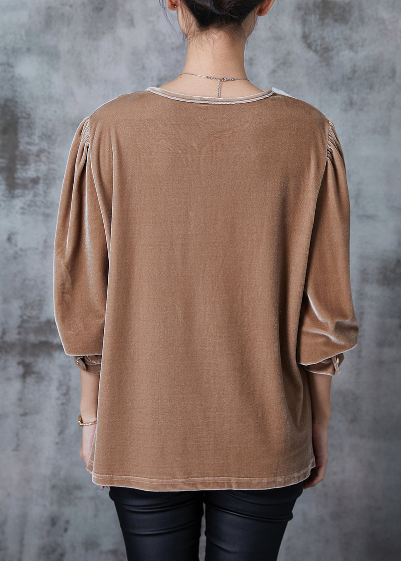 Nude Oversized Patchwork Silk Velour Shirts Fall