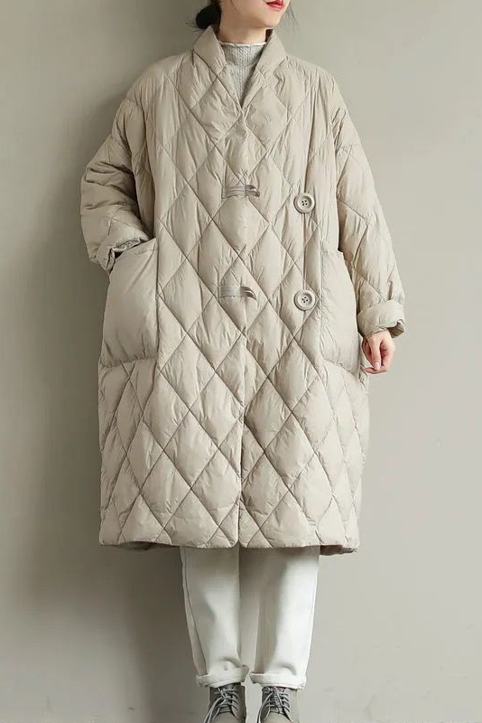 - Winter Loose Lightweight Long Down Jacket