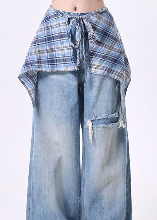 High Street Detachable Skirt Design Wide Leg Pants Spring