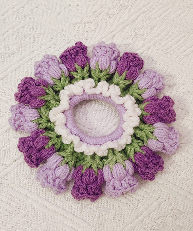 Pink Knitted Cotton Thread Lily of the Valley Hair Band