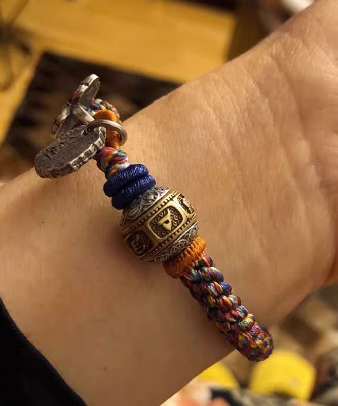 Cotton Thread Weaving Beads Charm Bracelet