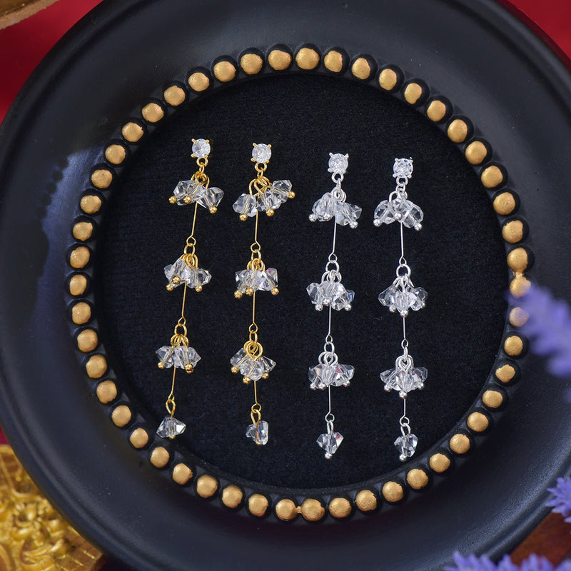 Elara Crystal Earrings in Gold