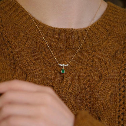 Emerald Waterdrop Necklace
