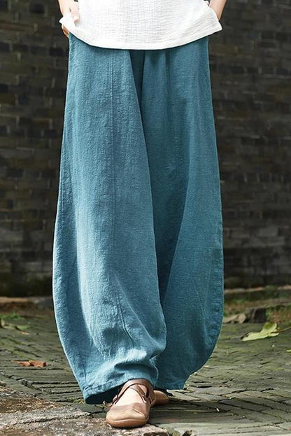 Limited Stock- Cotton Linen Wide Leg Lantern Pants