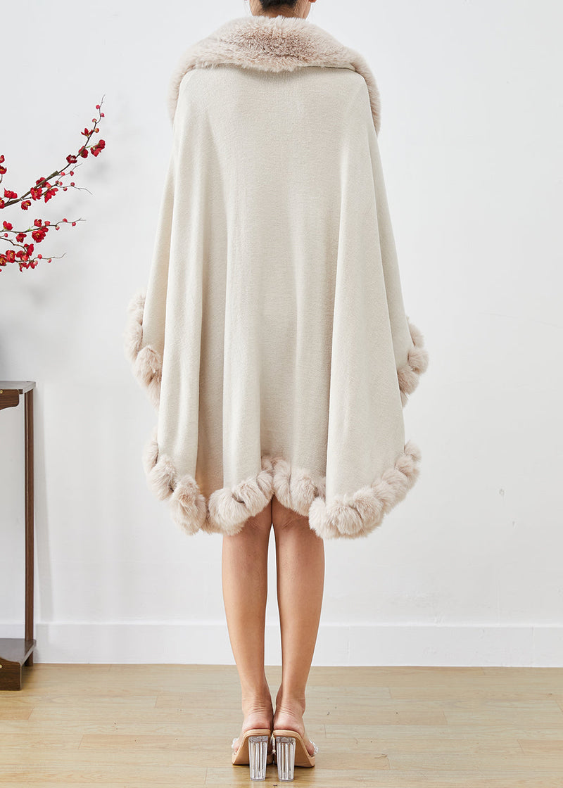 Khaki Oversized Warm Faux Fur Coat Winter