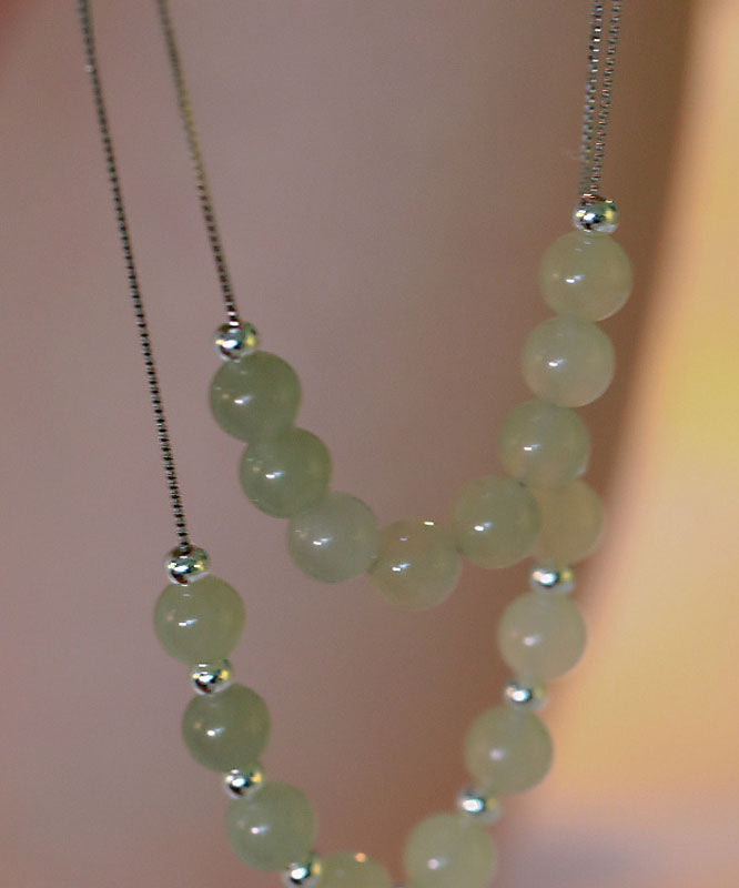 Cyan Jade Gratuated Bead Necklace