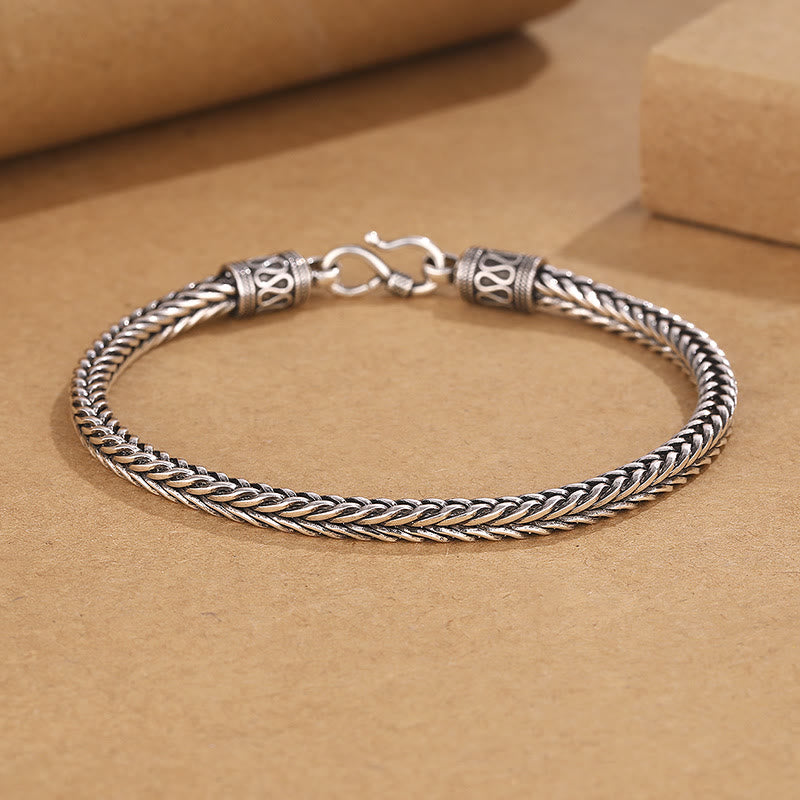 Buddha Stones Dragon Keel Braided Twisted Design Wealth Buckle Bracelet