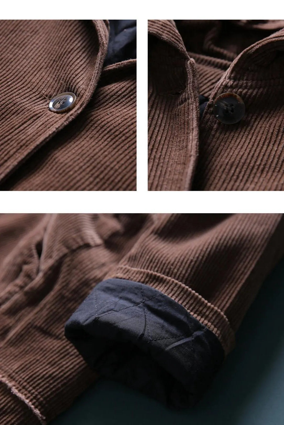 Winter Long Retro Corduroy Hooded Coat