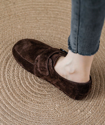 New Comfy Splicing Platform Loafer Shoes Red Suede