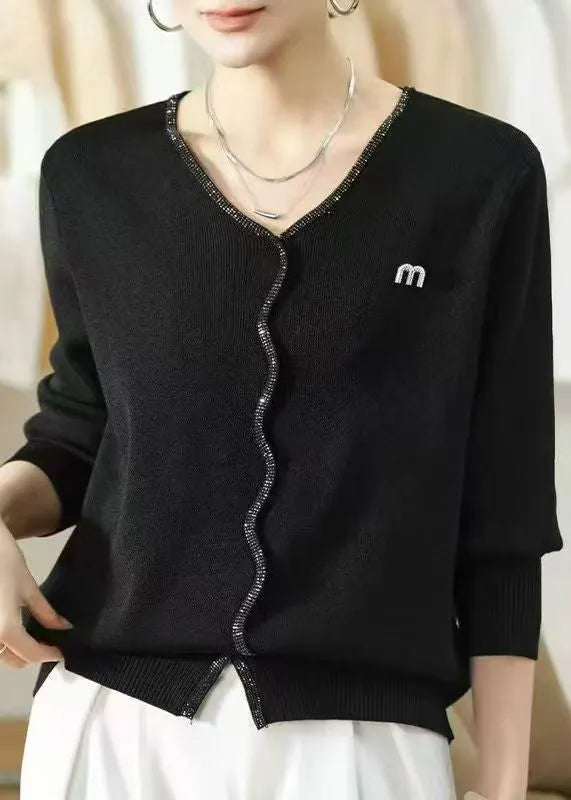 Warm Red V Neck Knit Sweaters Fall