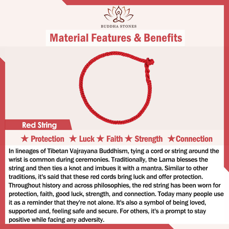 Buddha Stones Fengshui Lucky Red String Bracelet
