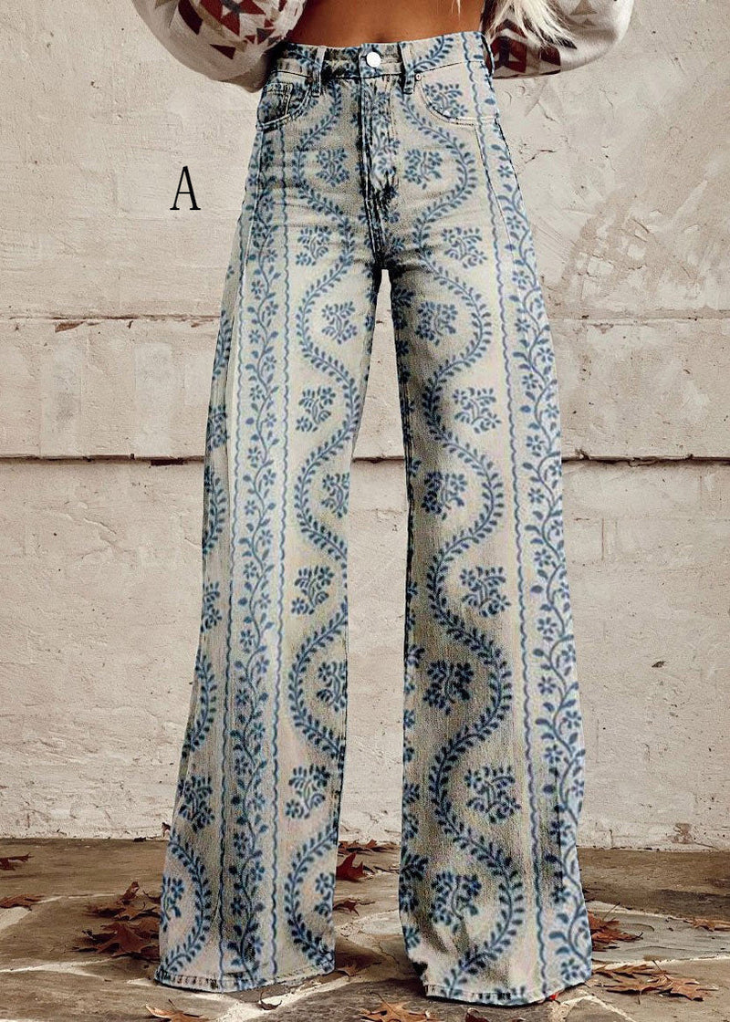 European and American Thin Denim Wide Leg Pants