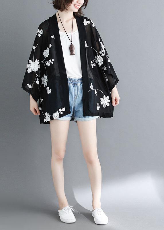 Black Bat Wing Sleeve Summer Long Sleeve Cardigans