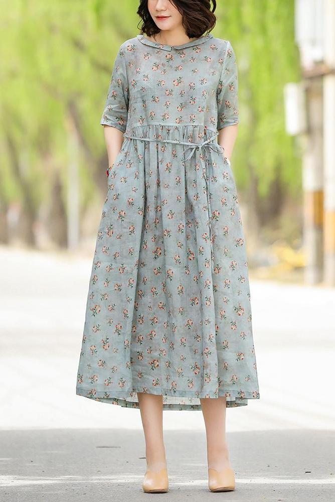 Summer Maxi Dresses Loose Linen Clothes