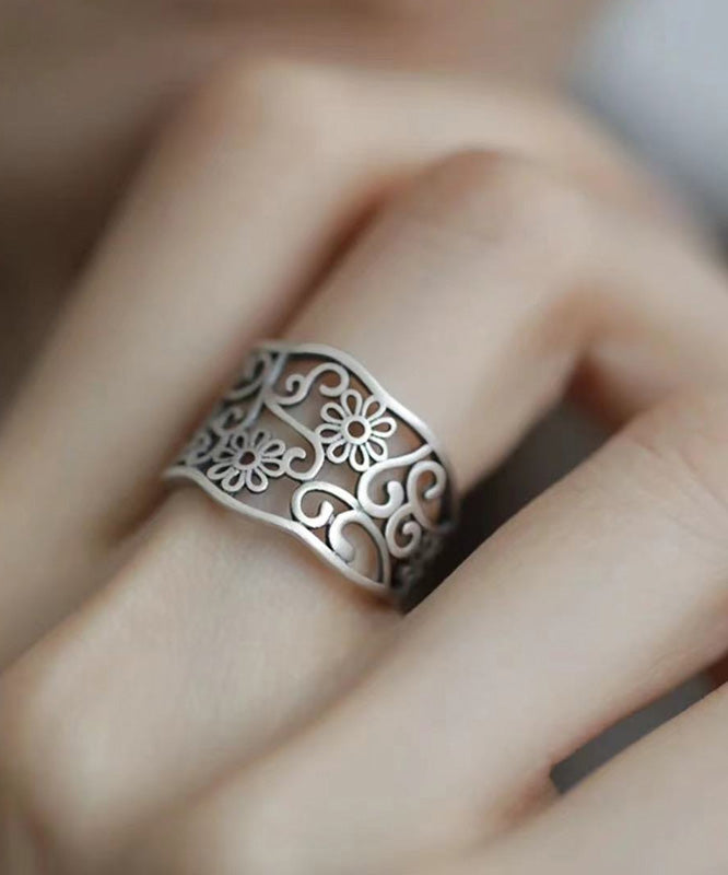 Silk Sterling Silver Hollow Out Rings