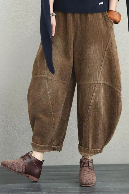 Winter Autumn Loose Corduroy Wide Leg Pants Harem Pants Thicken Trousers