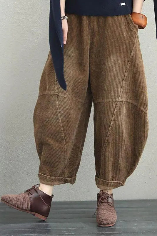 Winter Autumn Loose Corduroy Wide Leg Pants Harem Pants Thicken Trousers