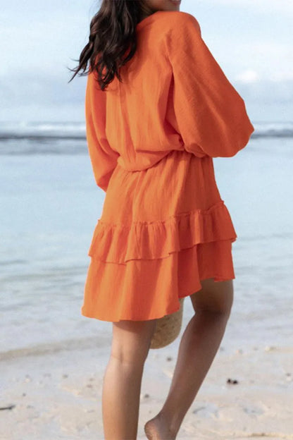 Simplicity Buttons V Neck a Line Dresses