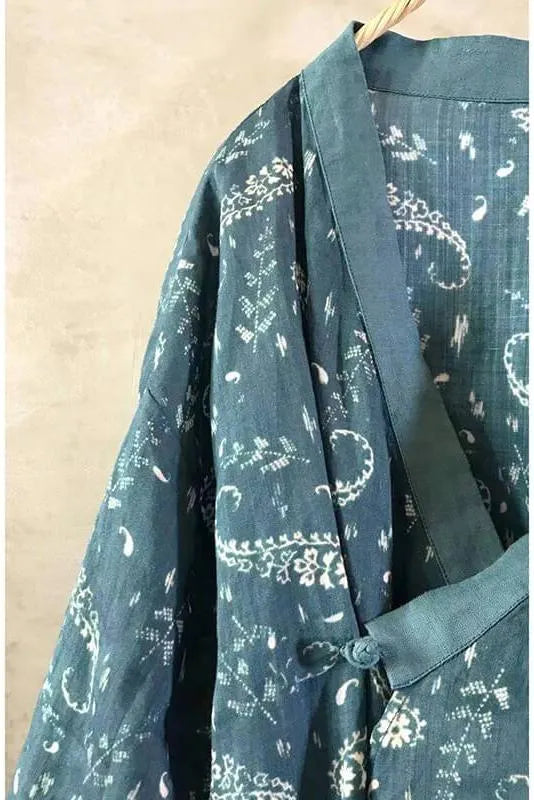 Irregular Hem Print Cardigans Top