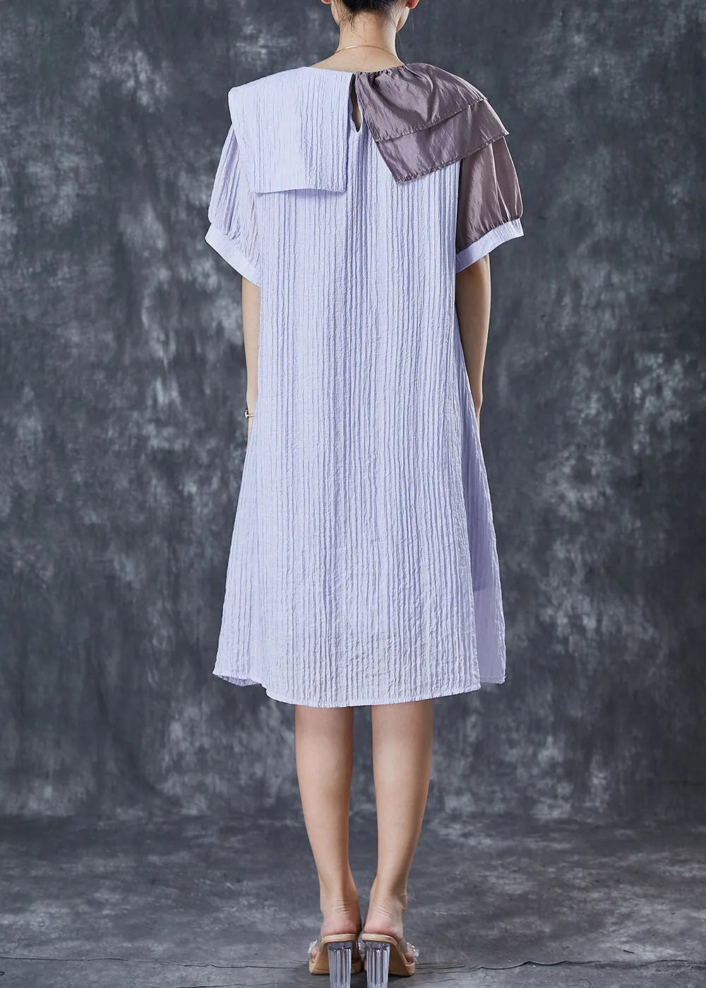 Light Purple Asymmetrical Wrinkled Party Dress Summer