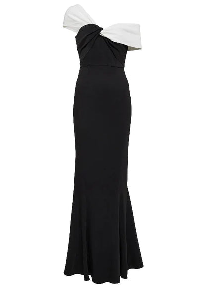 New Black Slash Neck Off Shoulder Slim Fit Dress Summer