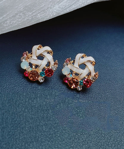 Rainbow Overgild Zircon Stud Earrings