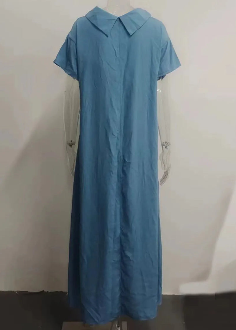 Pink Turtle Neck Patchwork Vacation Long Dresses Summer