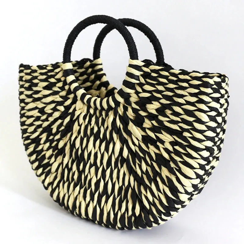 Summer New Trend Handbags Woven Straw Braided Large Towels Party With Top Handle Bag