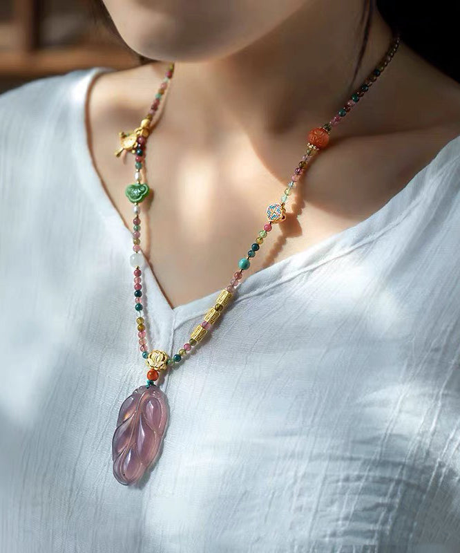 Rainbow Beading Sweater Tassel Graduated Bead Necklace