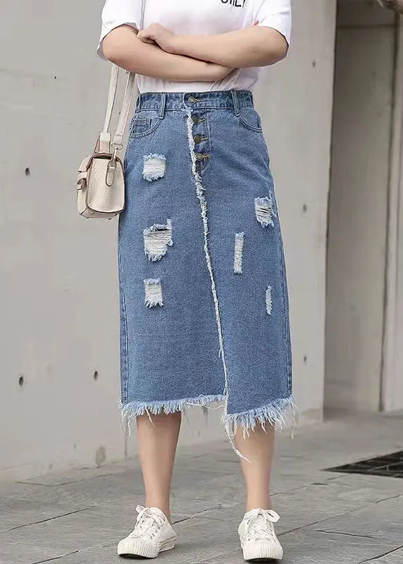 Retro Large Elastic Waist Spring New Denim Skirt