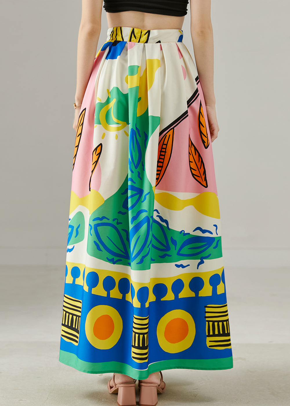 Exra Large Hem Print Original Design Skirt Summer