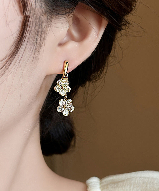 Gold Copper Alloy Drop Earrings