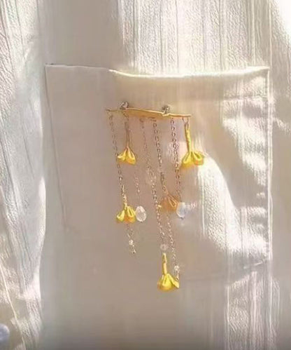 Retro Gold Copper Alloy Osmanthus Tassel Brooches